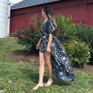 Band of Gypsies Floral Romper Dress